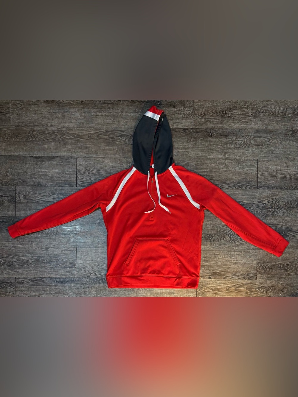 Nike Therma-FIT Red Black White Pullover Hoodie Men’s Medium